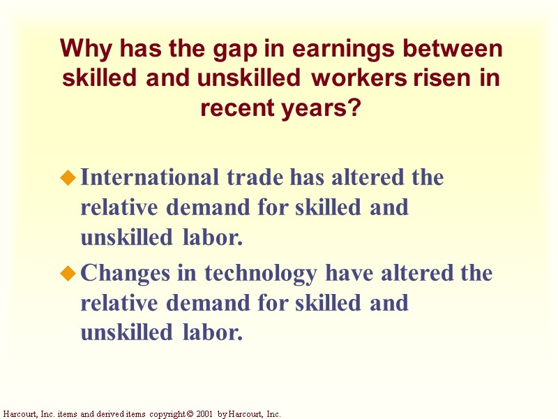 Why has the gap in earnings between skilled and unskilled workers risen in recent